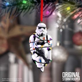 Stormtrooper In Fairy Lights Hanging Ornament 9cm