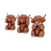 Three Wise Highland Cows 9.6cm Animals Back in Stock