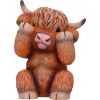 Three Wise Highland Cows 9.6cm Animals Back in Stock