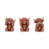 Three Wise Highland Cows 9.6cm Animals Back in Stock