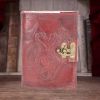 Double Dragon Leather Embossed Journal & Lock Dragons Dragons
