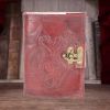 Double Dragon Leather Embossed Journal & Lock Dragons Back in Stock