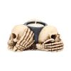 Three Wise Skulls Tealight Holder 11cm Skulls Gifts Under £100