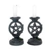 Aged Pentagram Candlesticks 13.4cm Witchcraft & Wiccan April Flash Sale Day 3