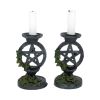 Aged Pentagram Candlesticks 13.4cm Witchcraft & Wiccan April Flash Sale Day 3