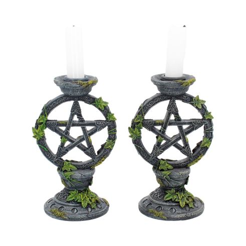 Wiccan Pentagram Candlesticks 15cm (Set of 2) Witchcraft & Wiccan Back in Stock