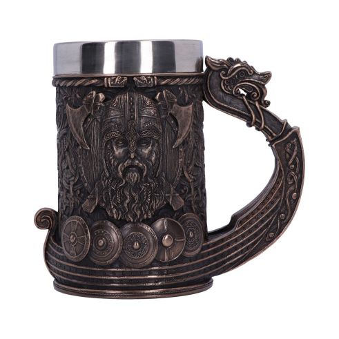 Bronze Drakkar Viking Tankard 15cm History and Mythology Gifts Under £100