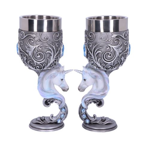 Enchanted Hearts Goblets 18.5cm (Set of 2) Unicorns Back in Stock