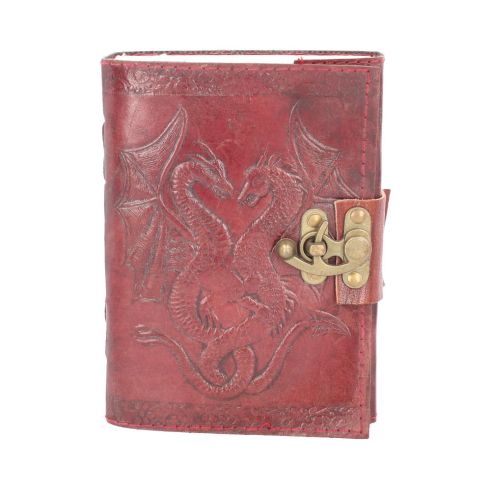 Double Dragon Leather Embossed Journal & Lock Dragons Stock Arrivals