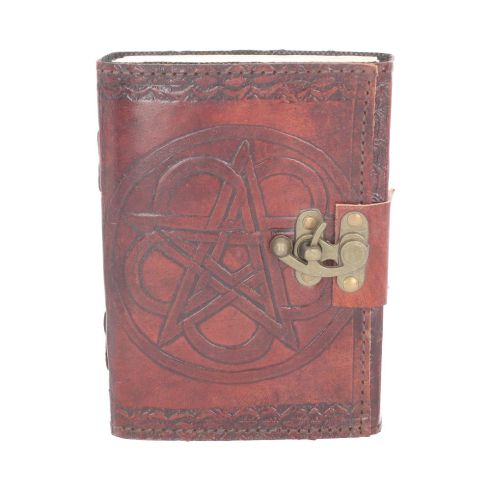 Pentagram Leather Embossed Journal & Lock Witchcraft & Wiccan Gifts Under £100