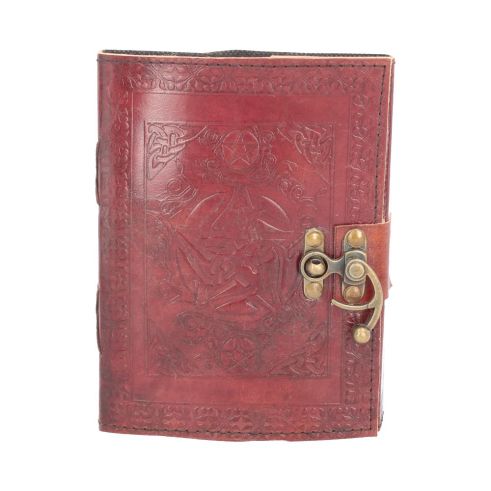 Pentagram Leather Journal w/lock 15 x 21cm Witchcraft & Wiccan Stock Arrivals