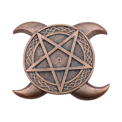 Triple Moon Pentacle Incense Burner 15.5cm Maiden, Mother, Crone Sale Items