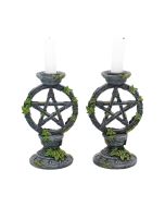 Wiccan Pentagram Candlesticks 15cm (Set of 2) Witchcraft & Wiccan Back in Stock